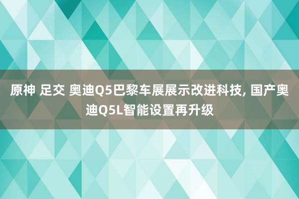 原神 足交 奥迪Q5巴黎车展展示改进科技， 国产奥迪Q5L智能设置再升级
