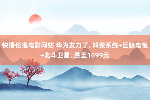 快播伦理电影网站 华为发力了， 鸿蒙系统+巨鲸电板+北斗卫星， 跌至1699元